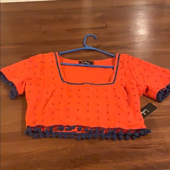New lulus crop top pom Pom shirt: - Picture 7 of 9
